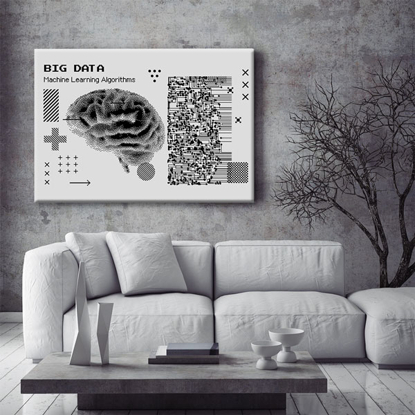Big Data ve Yapay Zekâ Temalı Teknoloji Ofis Kanvas Tablo – 5367