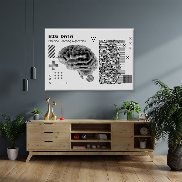 Big Data ve Yapay Zekâ Temalı Teknoloji Ofis Kanvas Tablo – 5367