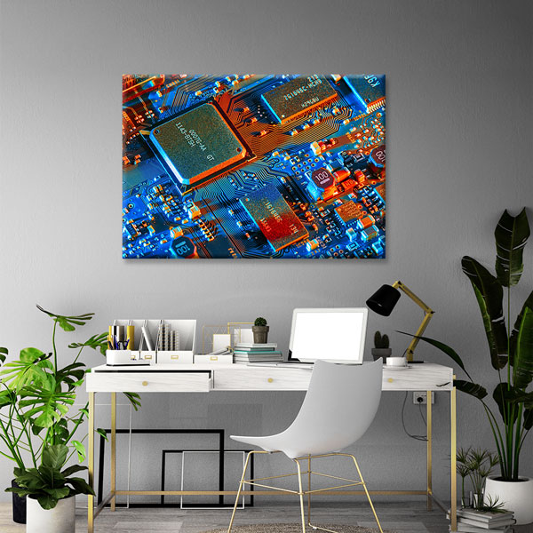 İşlemci Devre Kartı Temalı Teknoloji Ofis Kanvas Tablo – 5370