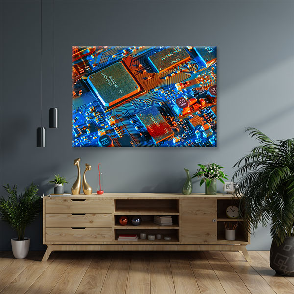 İşlemci Devre Kartı Temalı Teknoloji Ofis Kanvas Tablo – 5370