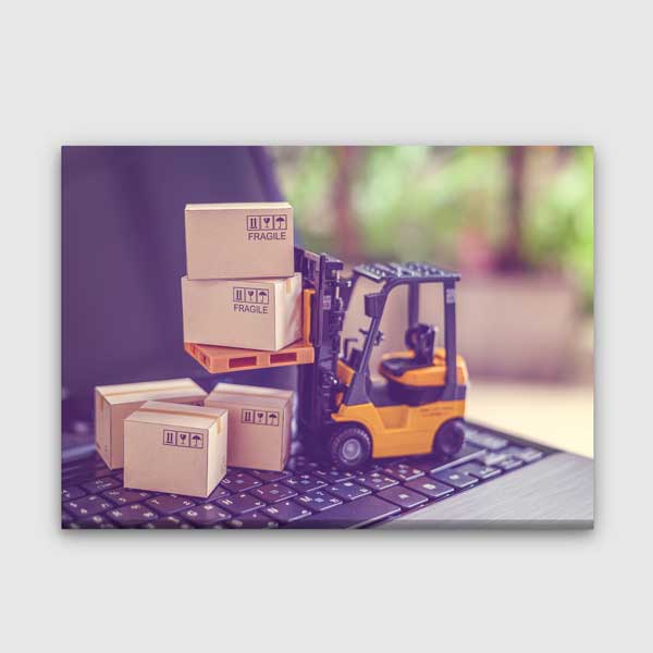 Forklift ve Kargo Kutuları Lojistik Temalı Kanvas Duvar Tablosu – 5333