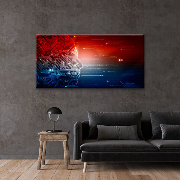 Ofis Duvar Tablosu - Dijital İnsan Silüeti – 5455