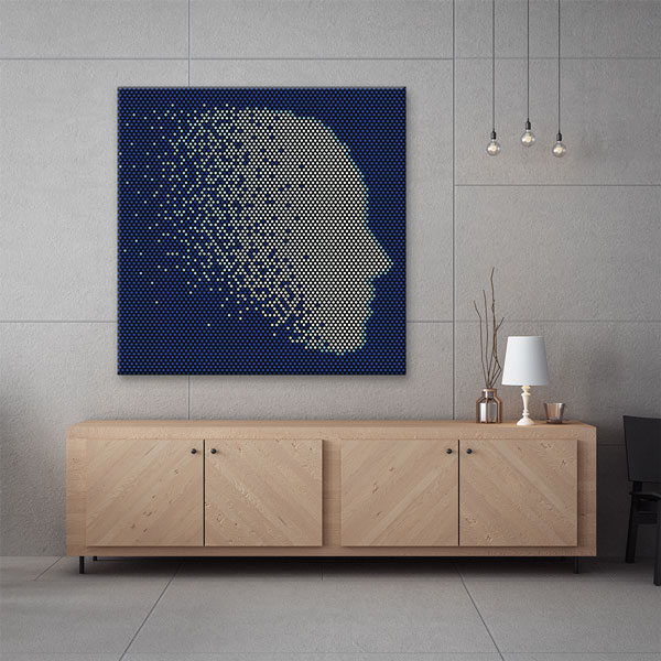 ofis-duvar-tablolari-5458-05 İnsan Silüeti Desenli Modern Ofis Duvar Tablosu – 5458