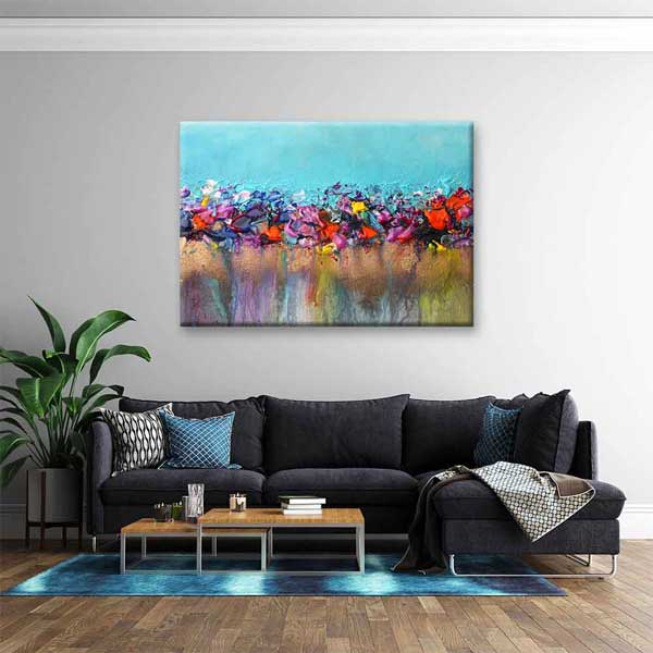 Renkli Doku Efektli Soyut Sanat Kanvas Tablo 4140