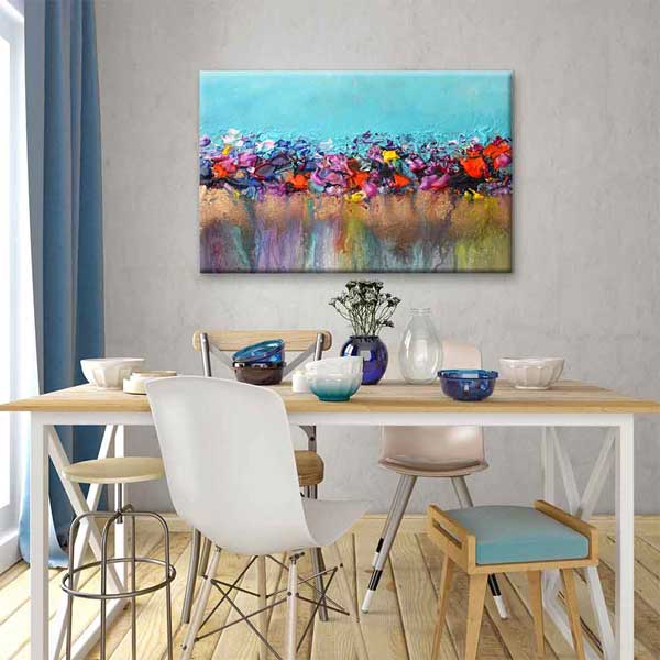 Renkli Doku Efektli Soyut Sanat Kanvas Tablo 4140