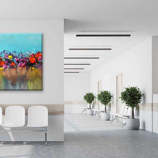 Renkli Doku Efektli Soyut Sanat Kanvas Tablo 4140