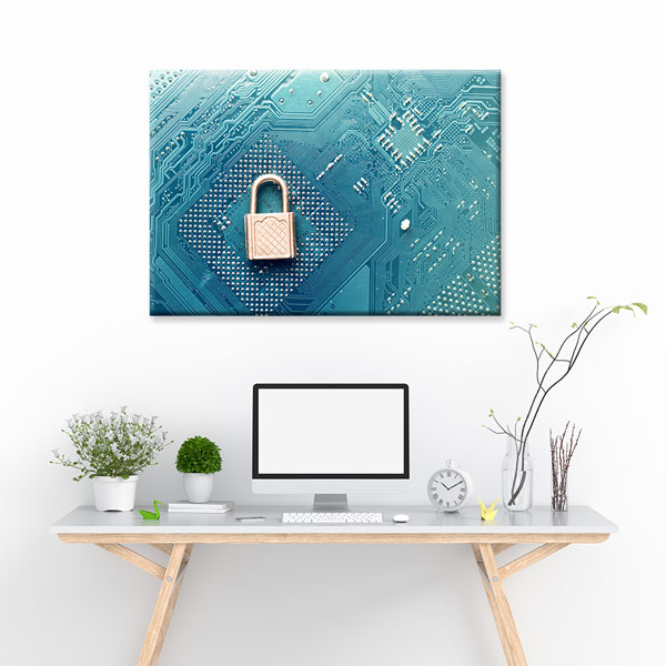 Siber Güvenlik Temalı Teknoloji Ofis Kanvas Tablo – 5371