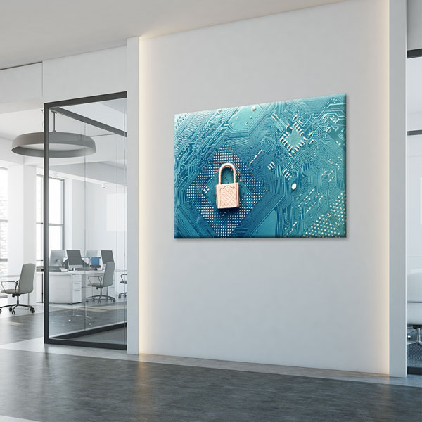 Siber Güvenlik Temalı Teknoloji Ofis Kanvas Tablo – 5371
