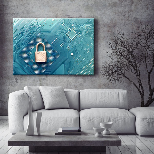 Siber Güvenlik Temalı Teknoloji Ofis Kanvas Tablo – 5371