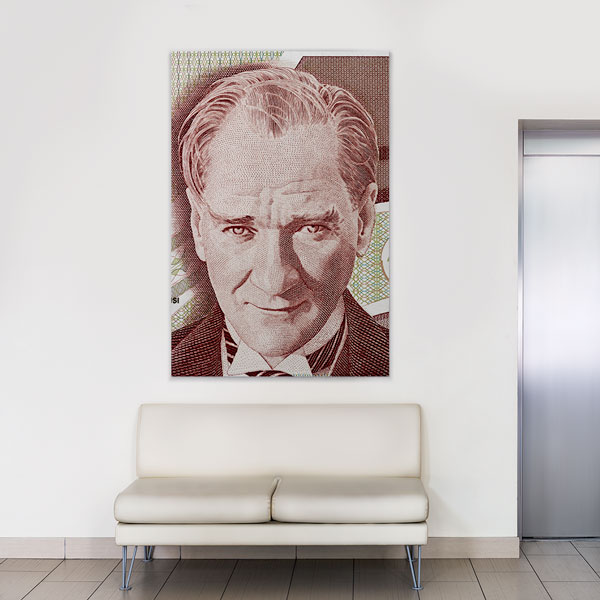 Atatürk Portreli Türk Lirası Kanvas Duvar Tablosu – 5338