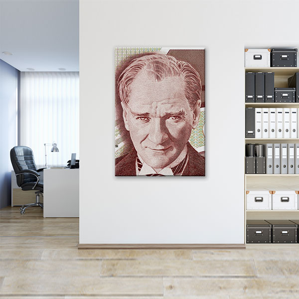 Atatürk Portreli Türk Lirası Kanvas Duvar Tablosu – 5338