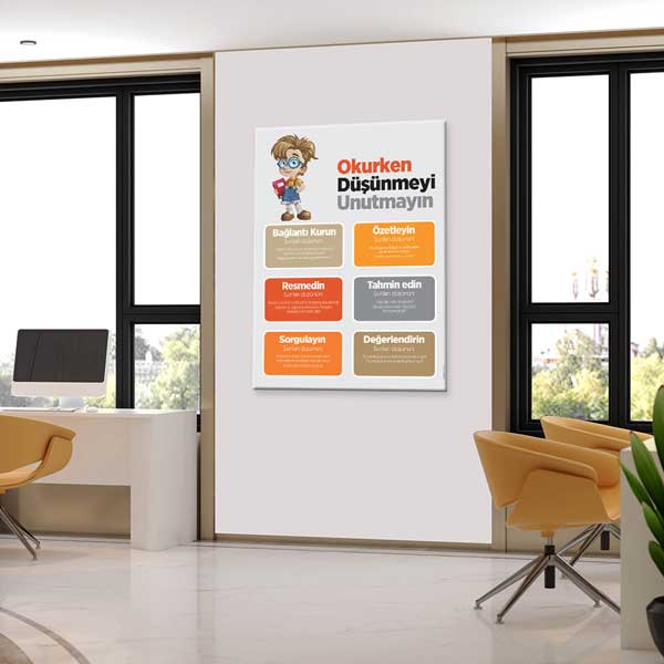 Okurken Düşünmeyi Unutmayın Posteri - Öğrenci Rehberlik ve Motivasyon – 4003