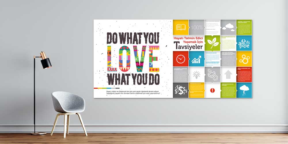 Do What You Love Hayatı Tatmin Edici Yaşam Posteri 3000