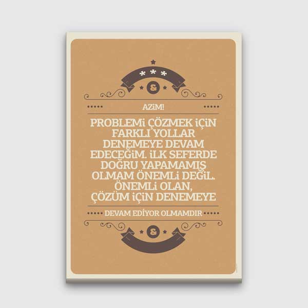 "Azimle Çözüme Devam" Motivasyon ve Kişisel Gelişim Tablosu – B-884