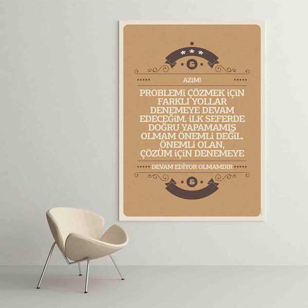 "Azimle Çözüme Devam" Motivasyon ve Kişisel Gelişim Tablosu – B-884