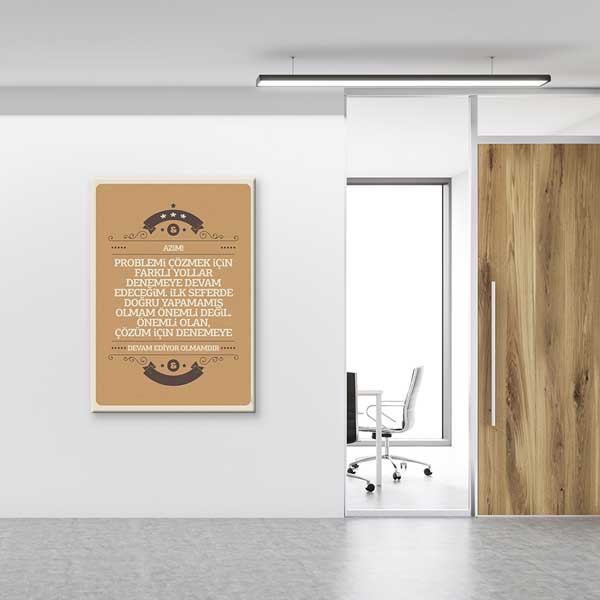 "Azimle Çözüme Devam" Motivasyon ve Kişisel Gelişim Tablosu – B-884