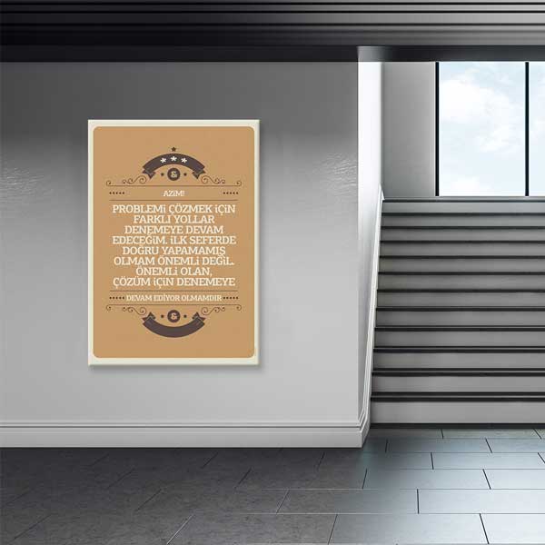"Azimle Çözüme Devam" Motivasyon ve Kişisel Gelişim Tablosu – B-884