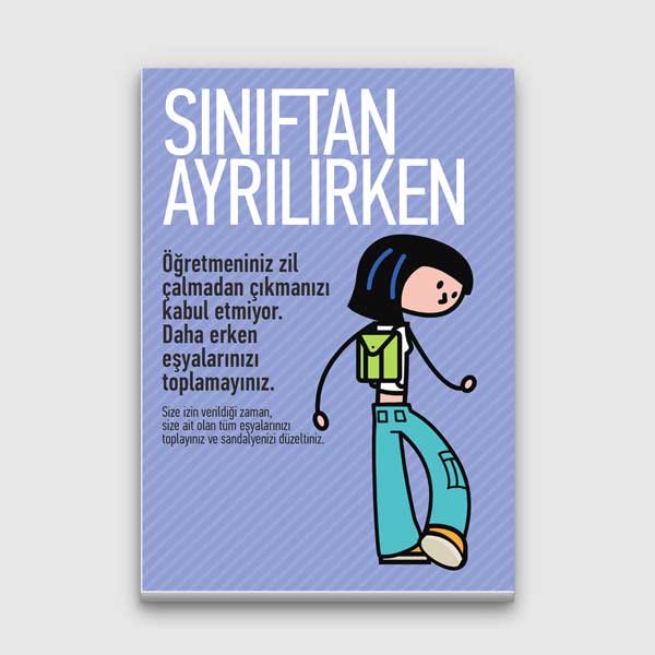 Sınıftan Ayrılırken Kuralları Eğitici Poster Tablo – B-991