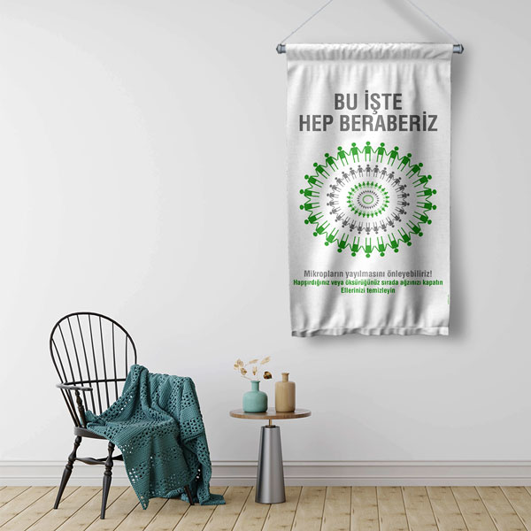 Mikrop Yayılımını Önleme Eğitimi Duvar Flaması 8126