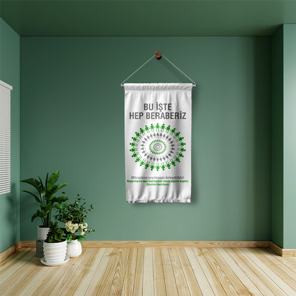 Mikrop Yayılımını Önleme Eğitimi Duvar Flaması 8126