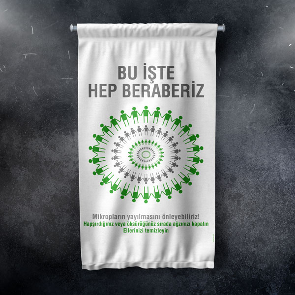 Mikrop Yayılımını Önleme Eğitimi Duvar Flaması 8126