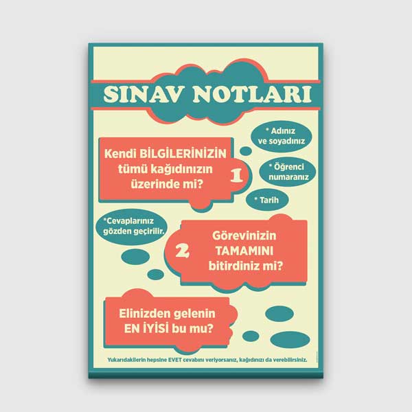 okul-duvar-dekoru-b-811-00 Sınav Notları Kontrol Listesi Posteri - Başarı İçin Rehberlik – B-811