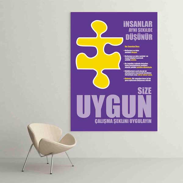 İnsanlar Aynı Şekilde Düşünür / Size Uygun Çalışma Şeklini Uygulayın Posteri – B-816