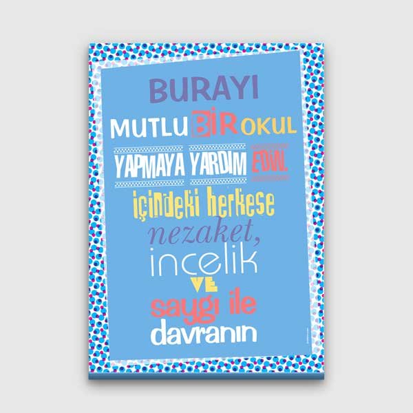 okul-duvar-dekoru-b-858-00 Mutlu Bir Okul Yapmaya Yardım Edin Posteri - Nezaket, İncelik ve Saygı Temalı – B-858