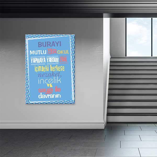 Mutlu Bir Okul Yapmaya Yardım Edin Posteri - Nezaket, İncelik ve Saygı Temalı – B-858