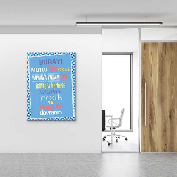 Mutlu Bir Okul Yapmaya Yardım Edin Posteri - Nezaket, İncelik ve Saygı Temalı – B-858