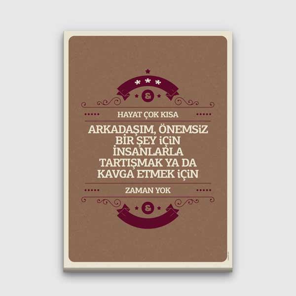 "Hayat Çok Kısa" Barış ve Zaman Yönetimi Motivasyon Tablosu – B-892