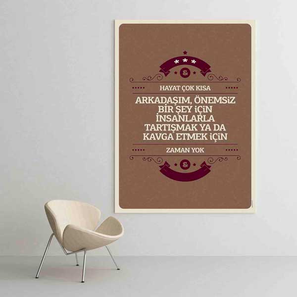 okul-duvar-dekoru-b-892-02 "Hayat Çok Kısa" Barış ve Zaman Yönetimi Motivasyon Tablosu – B-892
