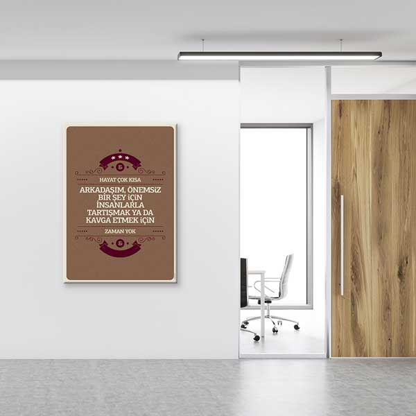 okul-duvar-dekoru-b-892-03 "Hayat Çok Kısa" Barış ve Zaman Yönetimi Motivasyon Tablosu – B-892