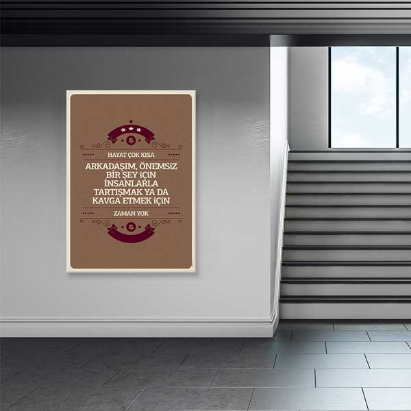 okul-duvar-dekoru-b-892-04 "Hayat Çok Kısa" Barış ve Zaman Yönetimi Motivasyon Tablosu – B-892