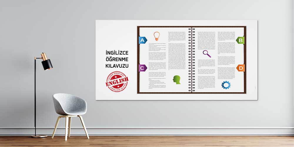 okul-duvar-giydirmeleri-3017-00 İngilizce Öğrenme Kılavuzu Duvar Posteri - Büyük Ebat 3017