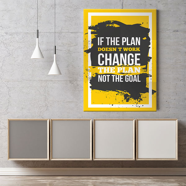 Planı Değiştir Hedefi Değil Motivasyon Duvar Kanvası – 3164