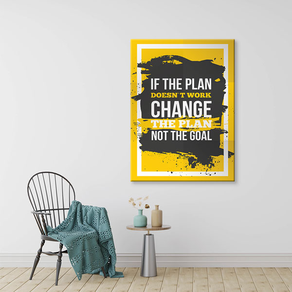 Planı Değiştir Hedefi Değil Motivasyon Duvar Kanvası – 3164