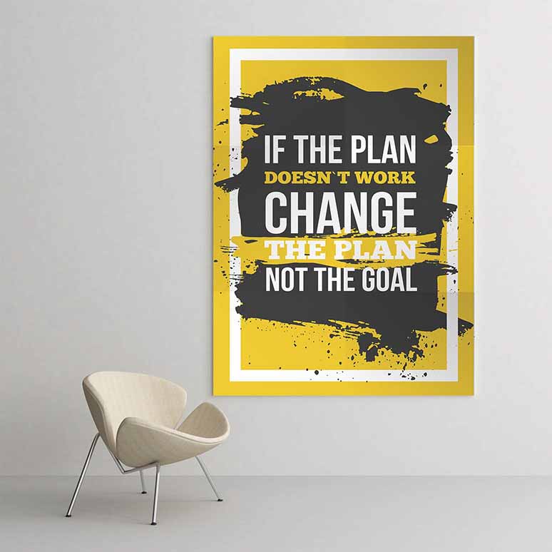 Planı Değiştir Hedefi Değil Motivasyon Duvar Kanvası – 3164
