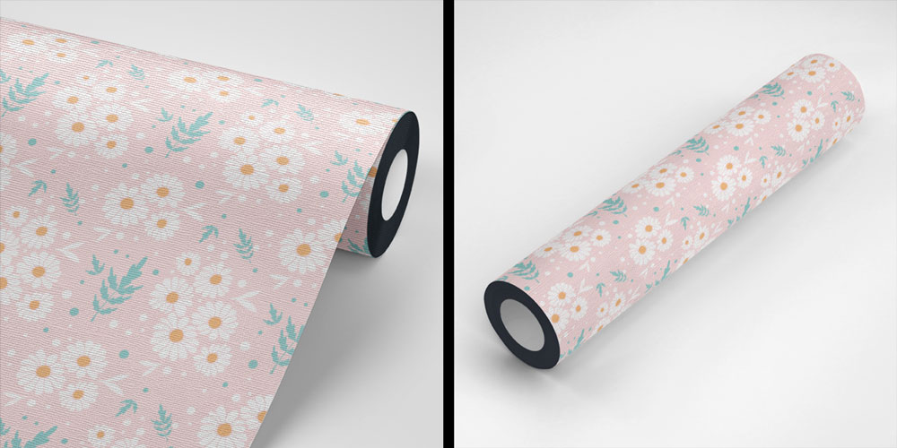 Pudra Pembe Papatya Desenli Botanik Duvar Kağıdı 4275