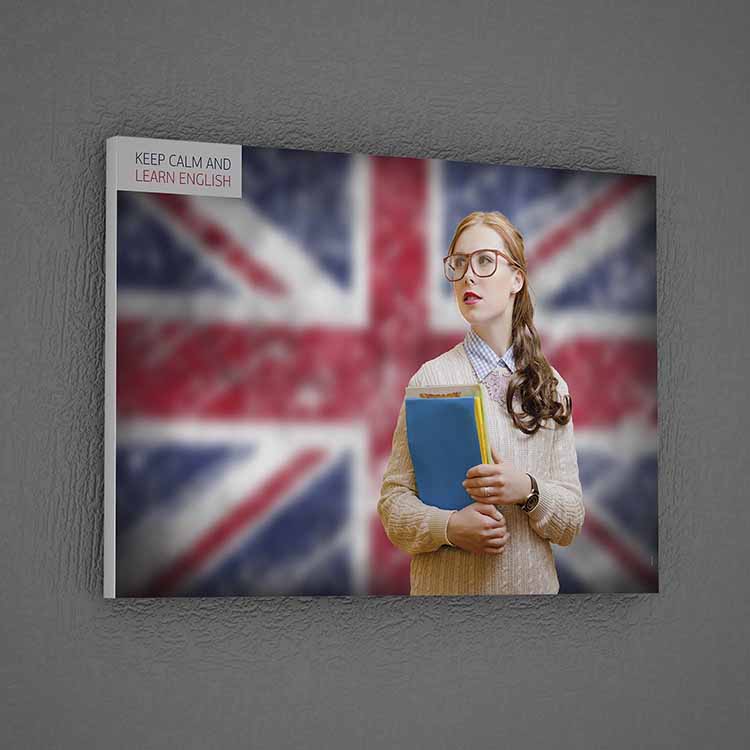 Keep Calm and Learn English Duvar Kaplaması – 3253