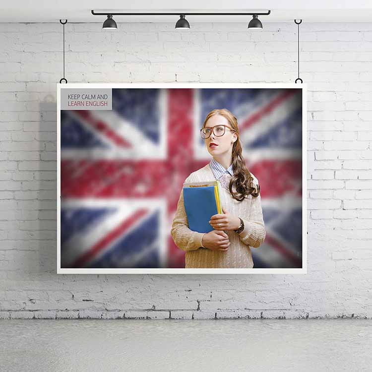 Keep Calm and Learn English Duvar Kaplaması – 3253