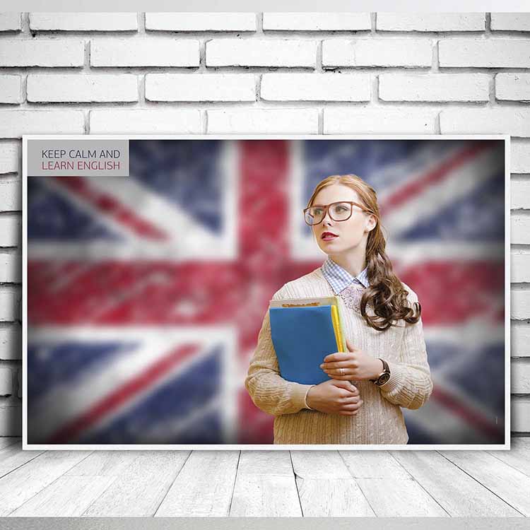 Keep Calm and Learn English Duvar Kaplaması – 3253