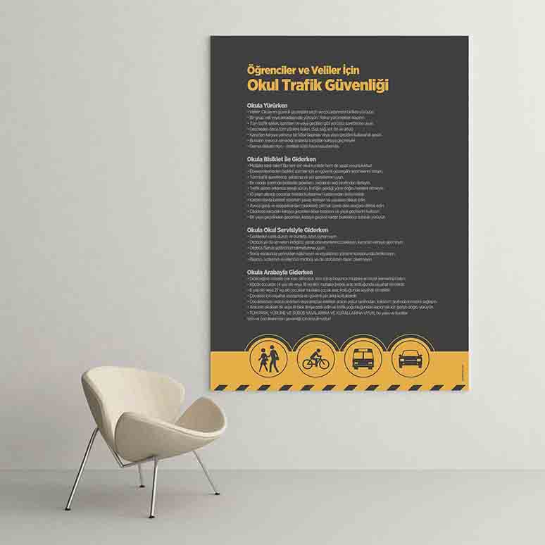 Okul Trafik Güvenliği Rehberi Posteri – B-737