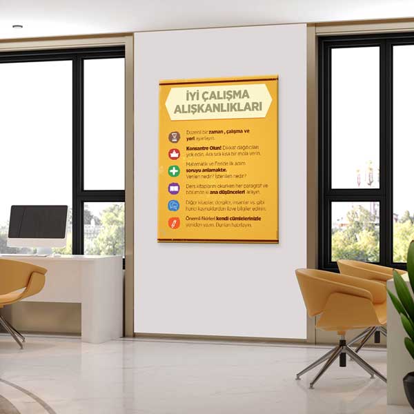 İyi Çalışma Alışkanlıkları Posteri - Öğrenci Rehberlik ve Verimlilik – B-806