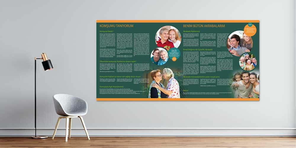 Komşumu Tanıyorum & Benim Bütün Akrabalarım Temalı Okul Duvar Dekoru - Aile ve Komşuluk İlişkileri Posteri A-807