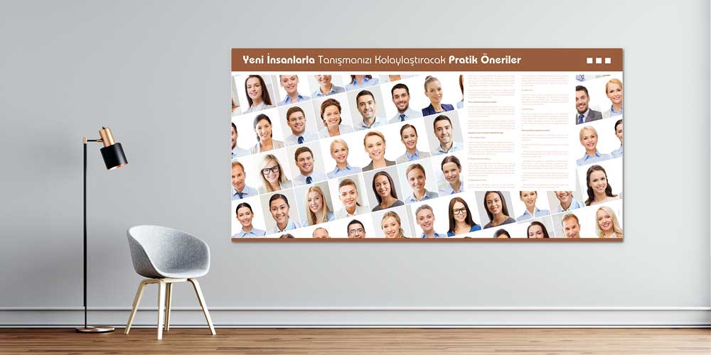 okul-duvar-tablolari-3058-00 Yeni İnsanlarla Tanışma Pratik Öneriler Posteri 3058