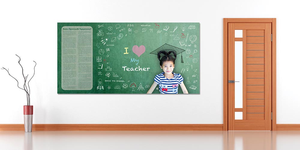 Öğretmen Sevgisi ve Eğitim Temalı Dekoratif Poster  3130