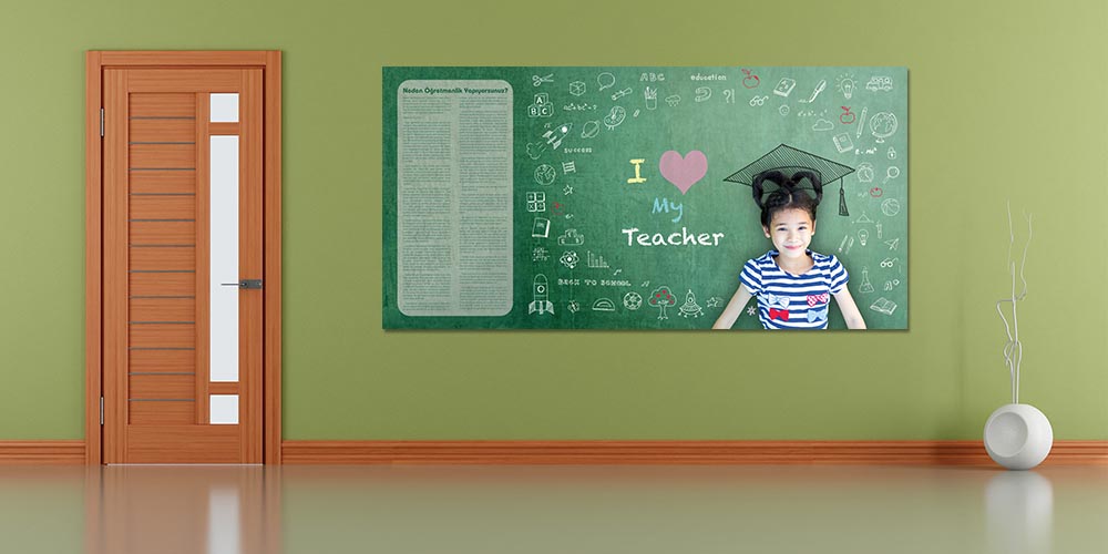 Öğretmen Sevgisi ve Eğitim Temalı Dekoratif Poster  3130