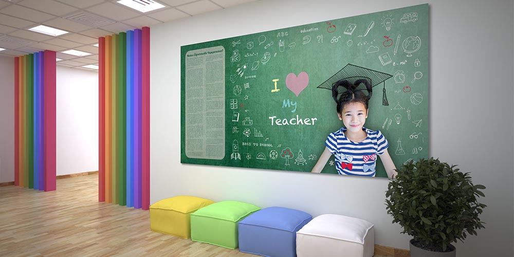 Öğretmen Sevgisi ve Eğitim Temalı Dekoratif Poster  3130