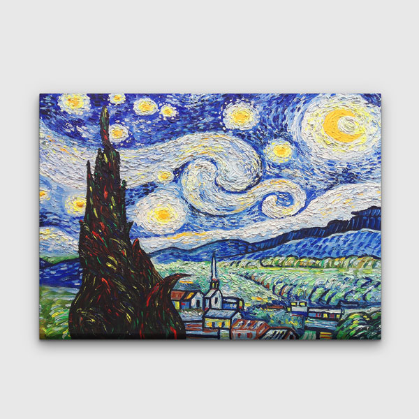 Yıldızlı Gece Sanat Kanvas Tablo 4312